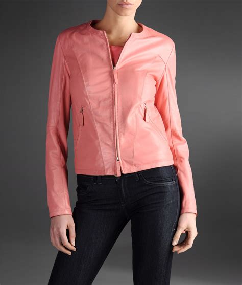 emporio armani leather jacket women